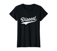 Dissent - Retro Collegiate Nostalgic Sports University Style Value Graphic T-Shirt, Women, Black, M