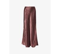 Dissh Womens Dissh Breanna Crinkle Satin Maxi Skirt Walnut 8