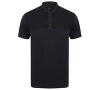 Dissident Men's Lyon Zip Neck Pique Cotton Polo Shirt