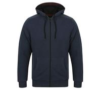 Dissident Men's Manitoba Zip Through Hoodie with Borg Lining - Black Iris - S