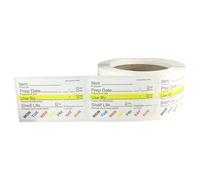 Dissolvable Day of The Week Use by Shelf Life Labels 50.8 x 76.2 mm 2 x 3 Inch Wide 500 Count