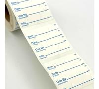 Dissolvable Food Rotation Use By Labels, 40 x 40mm, 250 per Roll, Dishwasher Safe, Bilingual