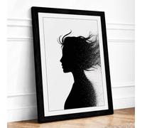 Dissolving Thought Minimalist Framed Wall Art Print A3 (42×29.7cm) Black, Wall Decor for Living Room, Bedroom, Office & Home, Ready to Hang, Art Gift