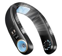 dissot Neck Air Conditioner Portable Neck Fan Rechargeable Bladeless Neck Fans That Blow Cold Air Personal Cooler Black