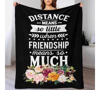 Distance And Friendship Cuddle Blanket for Adults Luxury Soft Fleece Blanket Sofa for Lover Hubby Wifey Women Men 70x80inch(180x200cm)