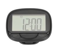 Distance Calorie Pedometer Big Screen Clock Display 2D Step Counter with Back Clip Multifunctional for Walking Running (Black)