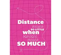 Distance Love Romance Typography Pink Large Canvas Wall Art Print