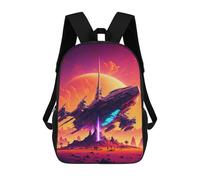 Distant Future Spaceship Backpack, 3D Printed School Bag, School Lunch Bag, Travel Backpack, Friends Backpack, School Backpack for Girls And Boys 17inch