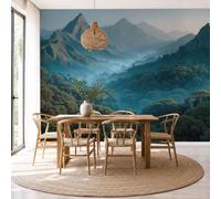 Distant Mountain Scenery Photo Wallpaper 250x175cm for Living Room