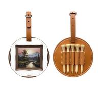 Distant Mountains and Rivers Brown Golf tee Storage Bag - Easy to Carry Around and More efficient in Playing Golf