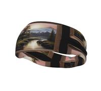 Distant Mountains and Rivers Yoga Sports Fitness Headband, Unisex Running Basketball Elastic Headband, Sports Sweat-Absorbing Band,
