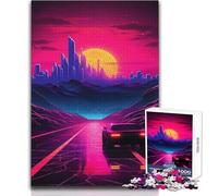 Distant Neon Memories 1000 Piece Jigsaw Puzzles for Adults Teenagers Creative Problem Solving Game Heartfelt Memorable Gift Idea Size 38x26cm