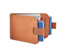 Distil Union Wally Classic RFID Wallet - No ID Window - Slim Bifold Wallet for Men with Money Clip, Premium Leather - Minimalist RFID Card Holder - Holds 12 Cards & 30 Bills, Brown, Titanium