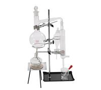 Distillation Apparatus 500ml Borosilicate Glass Distiller with Serpentine Condenser Thermometer & Iron Stand Professional Lab Glassware Kit for Essential Oil Extraction Home Distilling