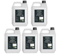 Distilled White Vinegar 25 LITRE (5L Pack of 5) 25L Perfect For Cooking - Pickling - Marinating - Cleaning - Laundry - Killing Weeds - Baking - Dishwasher Pure White Spirit Vinegar by PSN