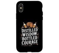 Distilled Wisdom Bottled Courage - Bourbon Quote Case for iPhone X/XS