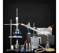 Distiller Set Distilling To Making Your Own Essential Oil, Moonshine, 3. Boro Alcohol Chemistry Lab Glassware Kit,Glass,Distillation Apparatus(500ML Kit)