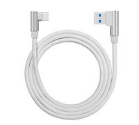 Distinct 2m/6.6ft Type C Cable 90 Degree Right Angle USB C Data Sync Cable Compatible with Samsung S9, Huawei P10 P9, Google Pixel, OnePlus 2/3 and More Devices (White)
