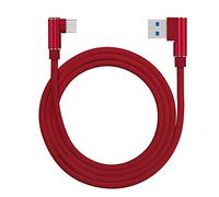 Distinct 3m/10ft Type C Cable 90 Degree Right Angle USB C Data Sync Cable Compatible with Samsung S9, Huawei P10 P9, Google Pixel, OnePlus 2/3 and More Devices (Red)
