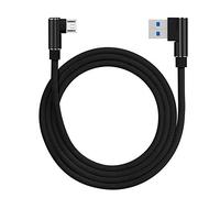 Distinct 3m Micro USB Charging Cord 90 Degree Elbow Braided Data Cable Compatible with Samsung Galaxy S7 S6, LG, Nexus, Nokia, PS4 and More (Black)