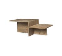 Ferm Living - Distinct Coffee Table 100x55 cm, Travertine Dark Brown - Dark Brown
