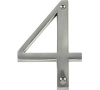 Distinctions Brushed Nickel Hillman 843324 4-Inch Flush-Mount House Number 4, 1 Count (Pack of 1)
