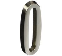 Distinctions by Hillman 843280 4-Inch Die Cast Self-Adhesive House Address Plaque, Brushed Nickel, Number 0