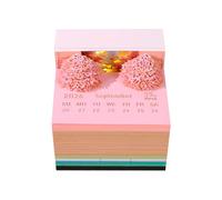 Distinctive 8.5x8.5cm 3D Peach Blossom Calendar Writing Pad for Task Management and Gift Presenting Elegant Desk Accessory