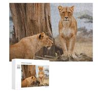 Distinctive Jigsaw Puzzle for Adults, Animals Lions Wild Africa, 300 PCS