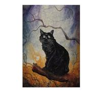 Distinctive Jigsaw Puzzle for Adults, BLACK CAT The Haunt Paint, 300 PCS