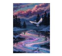 Distinctive Jigsaw Puzzle for Adults, Crane over A Rainbow River, 500 PCS