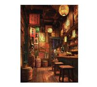 Distinctive Jigsaw Puzzle for Adults, Japanese Bar Interior Design, 500 PCS