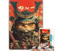 Distinctive Jigsaw Puzzle for Adults, Samurai Cat Warrior, 300 PCS