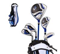 Distinctive Left Handed Junior Golf Club Set for Age 9 to 12 (Height 4'4" to 5'), Left Handed Only, Set Includes: Driver (15"), Hybrid Wood (22*), 2 Irons, Putter, Bonus Stand Bag & 2 Headcovers