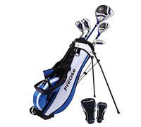 Distinctive Left Handed Junior Golf Club Set for Age 9 to 12 (Height 4'4" to 5'), Left Handed Only, Set Includes: Driver (15"), Hybrid Wood (22*), 2 Irons, Putter, Bonus Stand Bag & 2 Headcovers