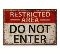 Distinctive Restricted Area Sign - Premium Metal Tin Wall Art with Do Not Enter Warning, 8x12 InchesSize, Durable, Waterproof, Indoor and Outdoor Use