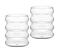 Distinctive Ribbed Glass Cup Set - Multifunctional Boba Cup - Versatile Bubble Tea Cups for Everyday Use and Special Occasions