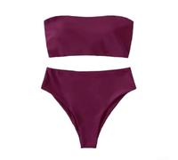 Distinctive Strapless Bikini Swimsuit for Women Perfect for Sunny Days (S Red and purple)