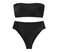 Distinctive Strapless Bikini Swimsuit for Women Perfect for Sunny Days (XL Black)