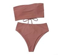 Distinctive Strapless Bikini Swimsuit for Women Perfect for Sunny Days (XL Cameo Brown)