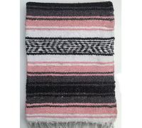 DistinctLook Mexican Falsa Blanket/Throw/Rug, 6 colours HAND LOOMED Recyled Yarn Yoga Meditation Camping Picnic Festival (Salmon)