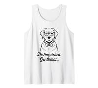 Distinguished Gentleman Dog Bowtie Glasses Labrador Dog Mom Tank Top