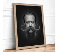 Distinguished Gentleman Vintage Framed Wall Art Print A1 (84.1×59.4cm) Oak, Wall Decor for Living Room, Bedroom, Office & Home, Ready to Hang, Art Gift