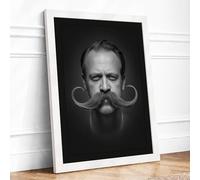 Distinguished Gentleman Vintage Framed Wall Art Print A3 (42×29.7cm) White, Wall Decor for Living Room, Bedroom, Office & Home, Ready to Hang, Art Gift