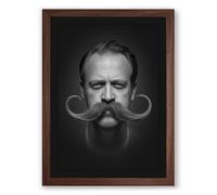 Distinguished Gentleman Vintage Framed Wall Art Print A4 (29.7×21cm) Walnut, Wall Decor for Living Room, Bedroom, Office & Home, Ready to Hang, Art Gift