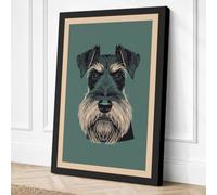 Distinguished Schnauzer Canvas Wall Art Print 36x24 Inch