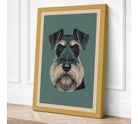 Distinguished Schnauzer Canvas Wall Art Print 36x24 Inch