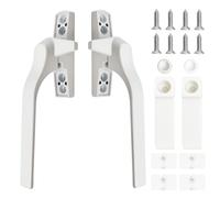 Distorris 2 Pcs Window Handles for UPVC Windows, White UPVC Window Handle Replacement Right/Left Locking Handles Aluminium Alloy Double Glazing Window Handle for Windows and Sliding Doors