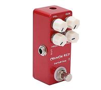 Distortion Effect Guitar Pedal, Metal Shell Red True Bypass Foot Switch, Mini Size Effect for Electric Guitar Bass, LED Indicator for Effect or Bypass Status, Compact and Durable D