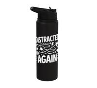 Distracted Again ADHD Anxiety Relatable Humor Stainless Steel Insulated Water Bottle